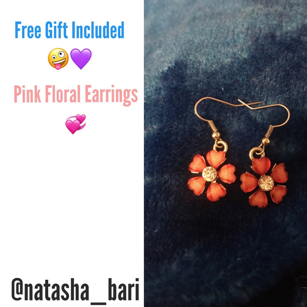 Pink Floral Earrings ~FREE GIFT INCLUDED~